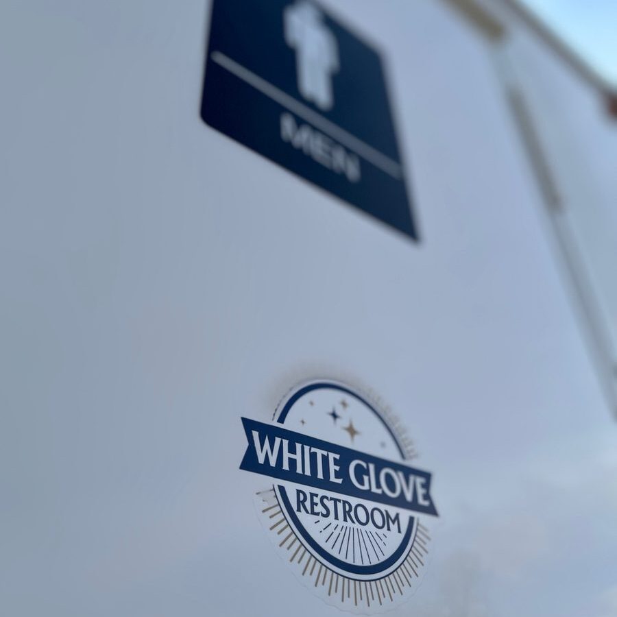 Professional restroom trailer men's room — White Glove Restroom